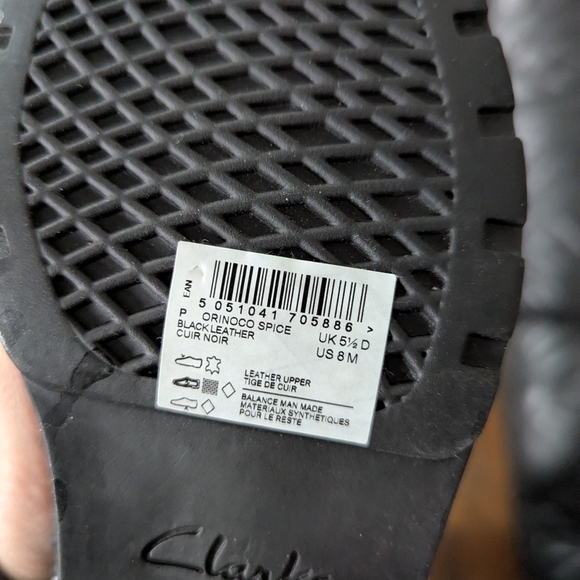 NEW Clarks Orinoco Spice Women's Black Leather Zipper Dress Boots Size 8 - Picture 6 of 6